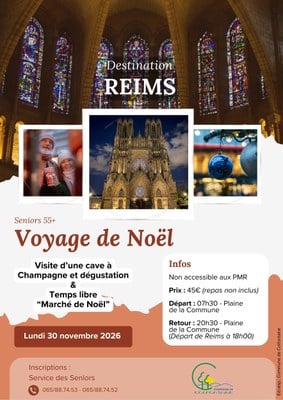 Voyage à Reims pour les seniors 55+